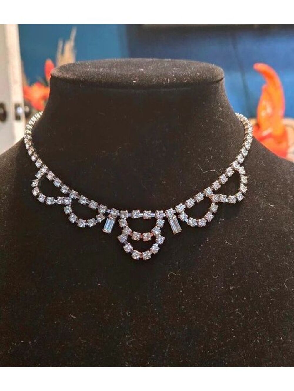 Vintage Clear Rhinestone Necklace